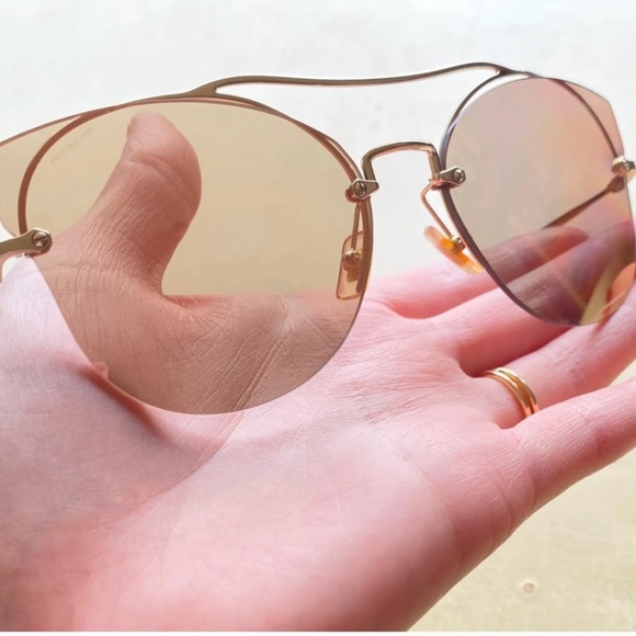 Miu Miu Gold and Brown Sunglasses main image 5